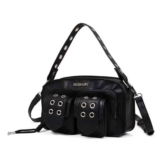 Cartera Las Oreiro 22504 Incluye Packaging Acabado De Los Herrajes Níquel Color Negro Correa De Hombro Negro Diseño De La Tela Lisa