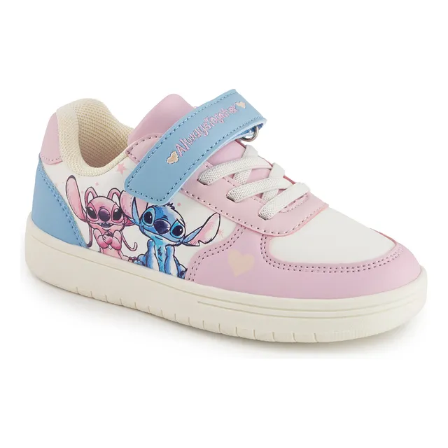 Tenis Casual Stitch Para Niña Con Ilustración Lateral Rosa