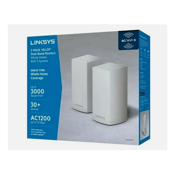 Router Wi-fi 5 Mesh Linksys Velop 2 Pack Ac1200 Dual Band