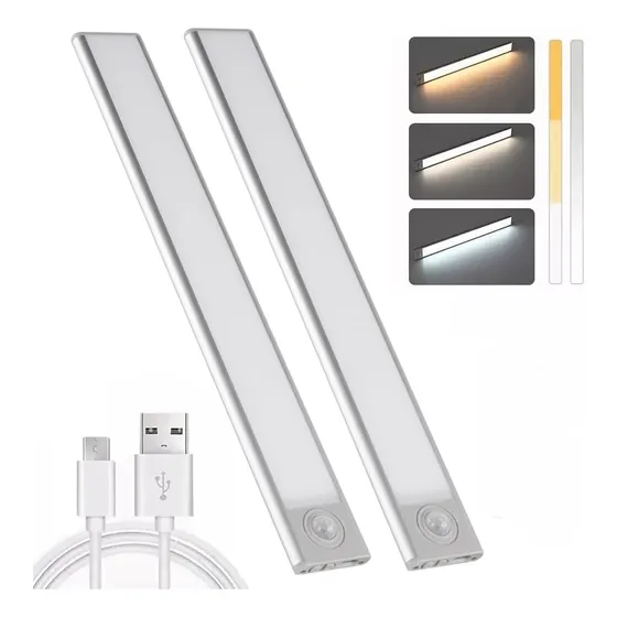 2luz Clóset Barra Con Sensor Movimiento 40cm Lámpara Armario