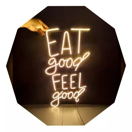 Cartel  Neón Led -  Eat Good Feel Good - 80cm Alto