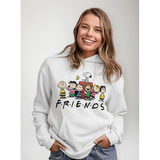 Poleron Dama Snoopy Charlie Brown Friends Algodon Estampado