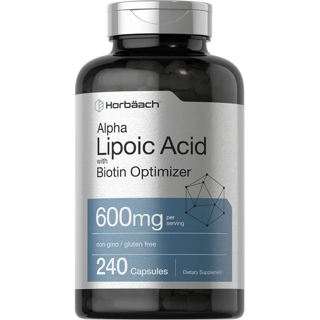 Ácido Alfa Lipoico Alpha Lipoic Acid 600 Mg 240 Capsulas Sabor Sin Sabor