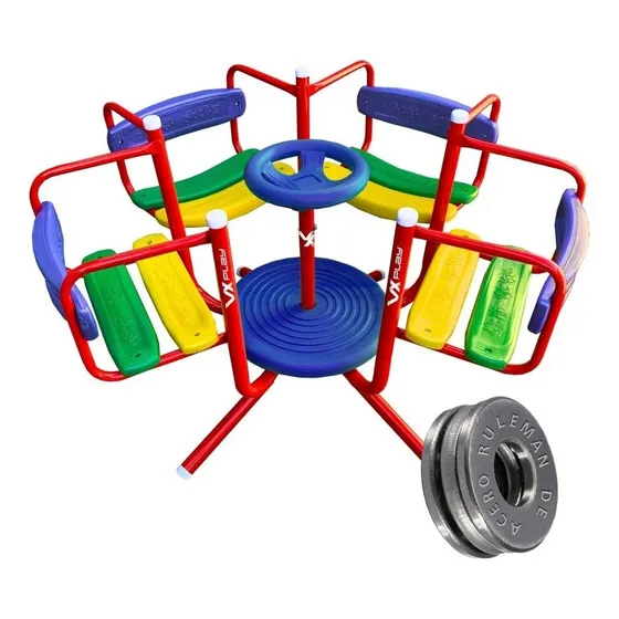 Calesita Infantil Vx Play Super Caño Reforzado Exterior/interior Color Rojo/azul/verde/amarillo