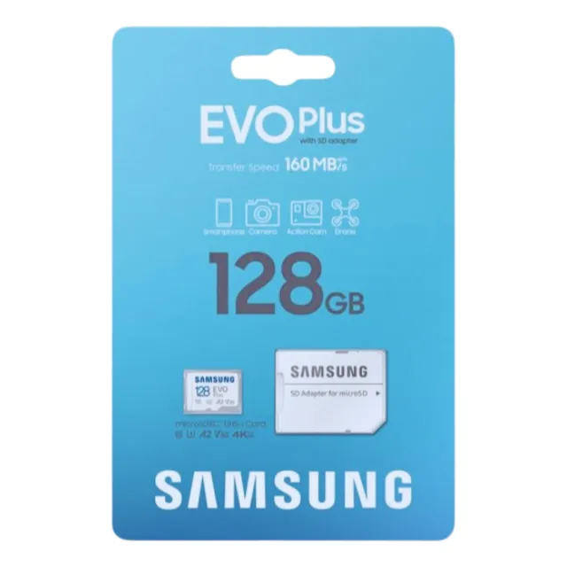 Cartão Memória Micro Sd Samsung Evo Plus 128gb A2 U3 160mb/s