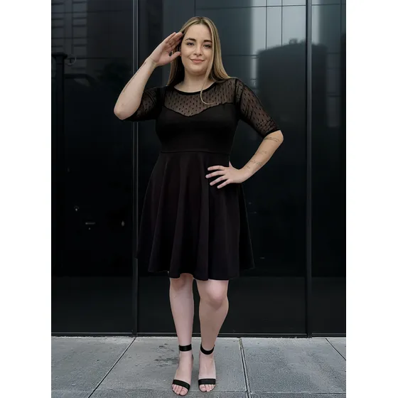 Talles Grandes- Vestido Falda Plato Microtul Escote Al 6xl