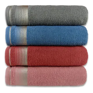 Toalhas Brk Kit 04 Toalha Banhão Gigante Luxo 100% Algodão Alta Absorção Cor Kit 1 Toalhas Brk Kit 04 Toalha Banhão Gigante Luxo 100% Algodão Alta Absorção Cor Kit 1
