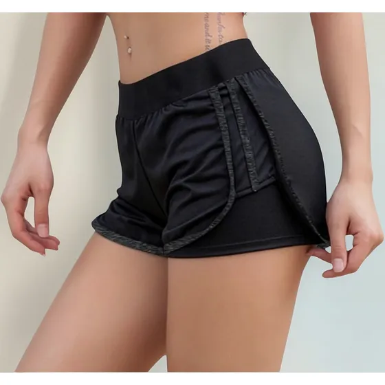Short Con Licra Deportiva 2 En 1 Correr Gym Playa   Bk Roy