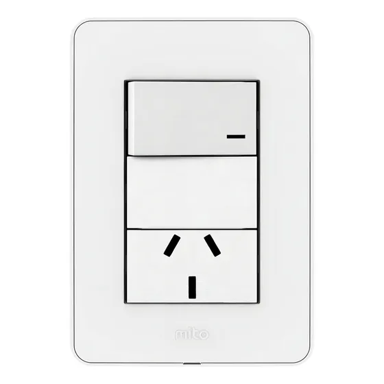 Llave De Luz Armada Punto Y Toma Jeluz Mito Color Blanco Corriente nominal 10 A Voltaje nominal 220V
