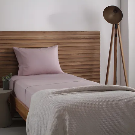 Jogo De Cama Solteiro Buddemeyer Cotton Essential Cor Rosa-004