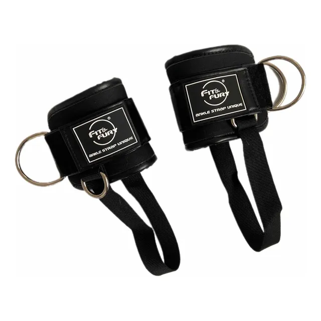 Tobillera Polea Baja Gym 3 Argollas Negro