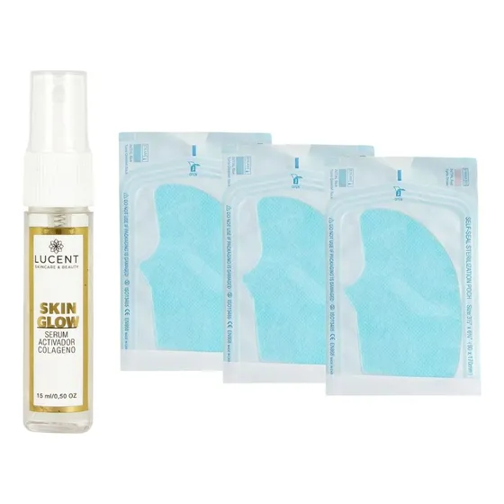 Kit Facial 3 Parches Seda Colageno Tensor + Spray Activador 