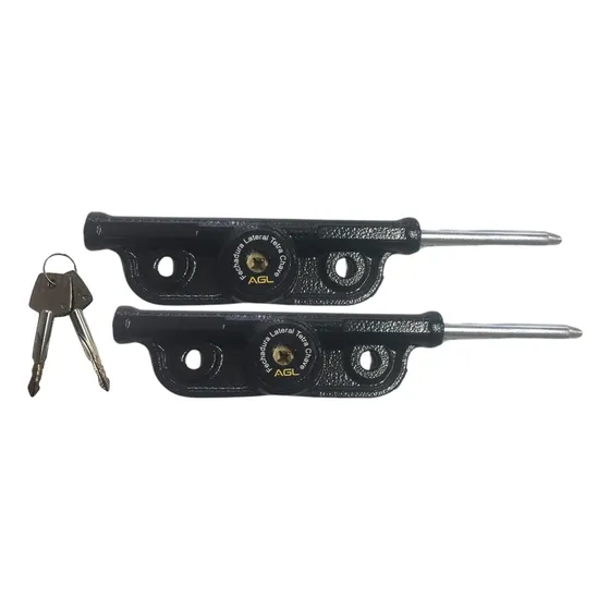 Fechadura Trava Lateral Tetra Chave Agl Porta 1 Par Preta