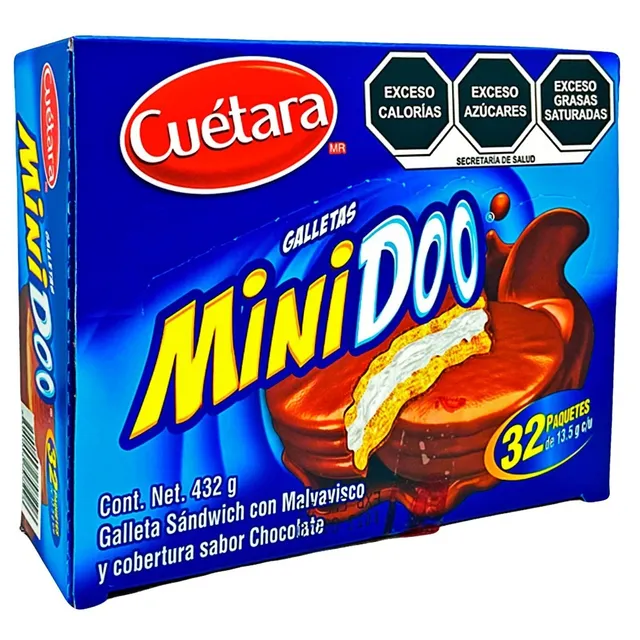 Galletas Mini Doo Cuétara Sandwich De Malvavisco 32 Pz 432gr