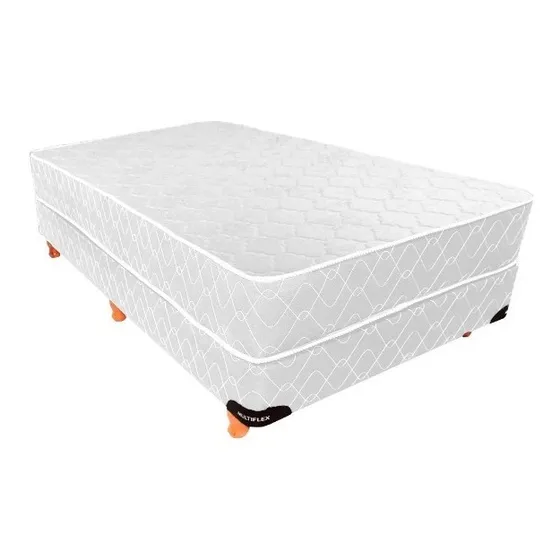 Sommier Colchón 2 Plazas Multiflex Espuma Caribe Classic Color Blanco