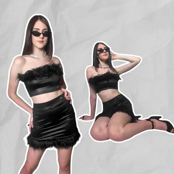 Saia Y2k Anos 2000 Com Pelinho Várias Cores Plus Size