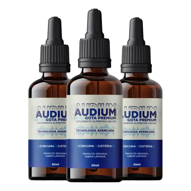 3 Frascos Audium - Cuidado Completo Para Seus Ouvidos!