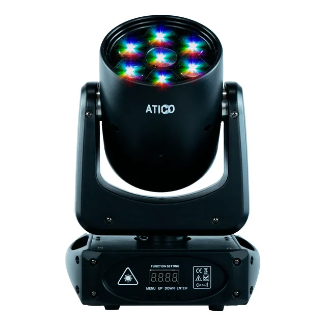 Cabeza Móvil Led 90w Rgbwa Atico Con Efecto Arcoíris Dmx Dj