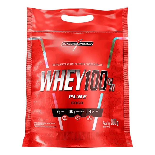Whey Protein 100% Pure Concentrado Integralmédica Refil 900g
