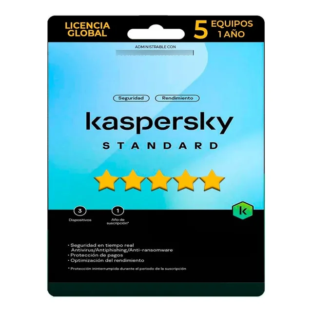 Kaspersky Standard 5 Pc - 1 Año Original