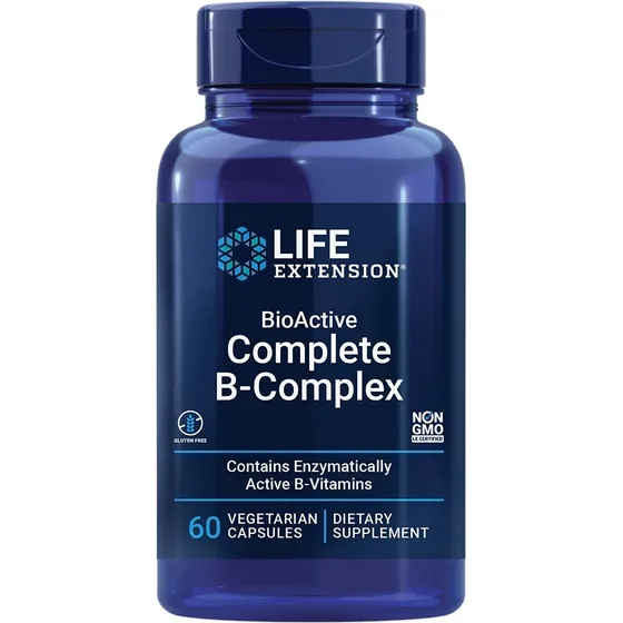Complejo B Bioactivo 60 Cápsulas, Life Extension Americano Sabor Sin Sabor