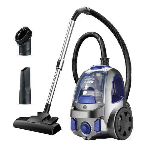 Aspiradora Ciclonica Gadnic 2000W Regulador De Potencia Filtro Lavable Reutilizable Cable Retractil Tubo Metalico Extensible Multisuperficie