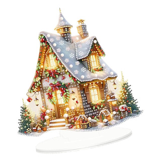 Estatua De Casa De Nieve, Figura Navideña Para Decoración Estatua De Casa De Nieve, Figura Navideña Para Decoración