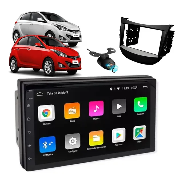 Central Multimidia Hb20 2016 Gps Android Wi-fi Camera De Ré