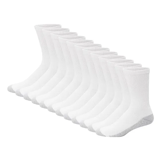Medias Blancas - Hanes -  Crew -  12 Pares Hombre - 12pack