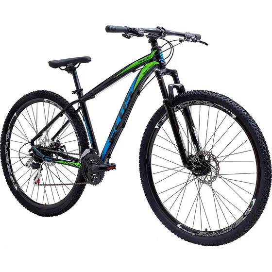 Bicicleta Aro 29 Ecos Touareg Cambios Shimano Para Mtb 24v Cor Preto/azul Tamanho Do Quadro 17