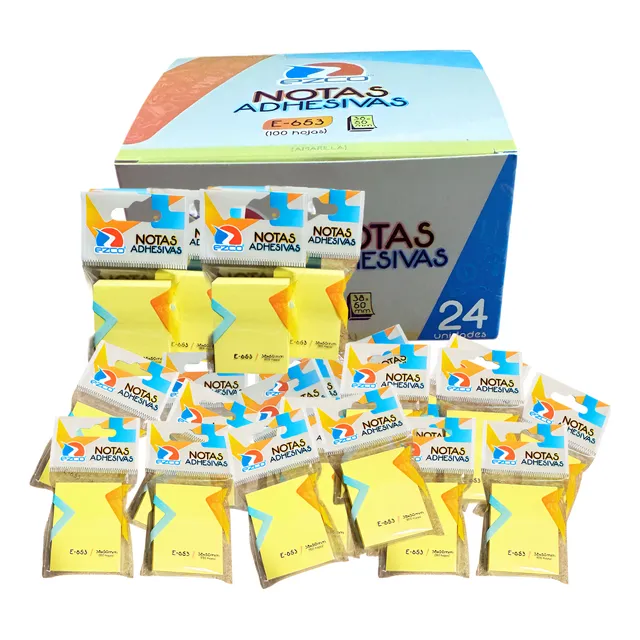 Nota Adhesiva 38x50mm X 100 Hjs Caja X 24 Unidades Ezco