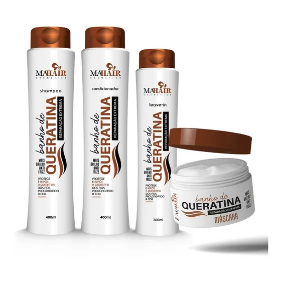 Kit Banho De Queratina 4 Produtos  Mahair