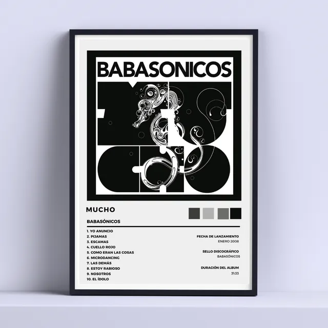 Cuadro Babasonicos Mucho Album Musical 30x40cm Con Vidrio