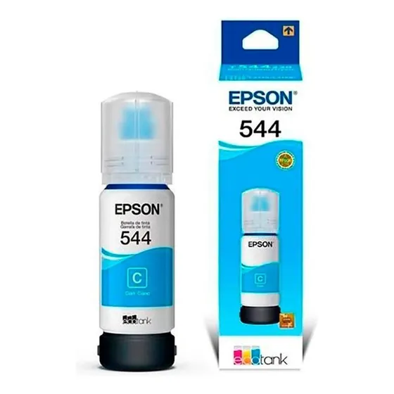 Recambio de tinta para impresora Epson Ecotank T544, color cian