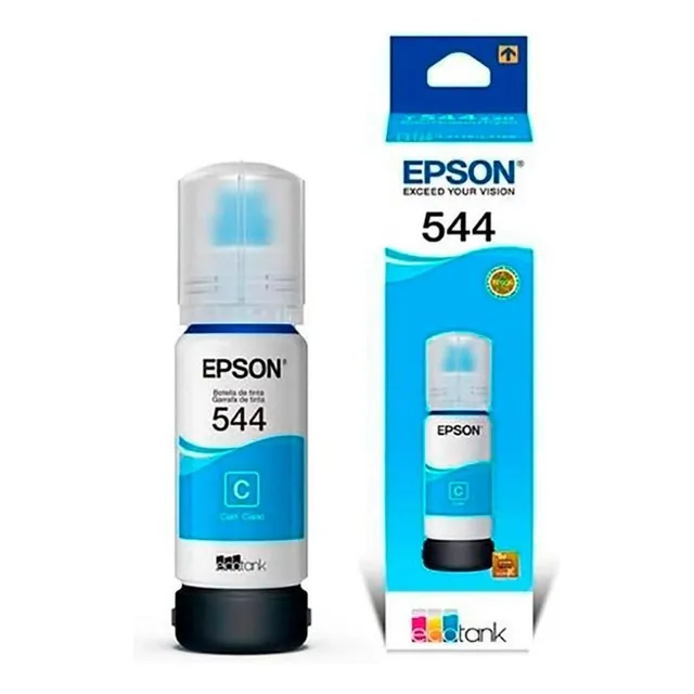 Recambio de tinta para impresora Epson Ecotank T544, color cian