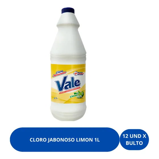 Cloro Jabonoso Vale Limón  1lt - 12 Unid