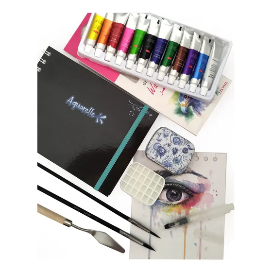 Kit De Acuarela Artística Para Aire Libre Gouache Sketchbook