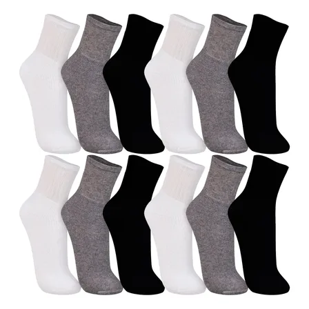 Kit Com 12 Pares De Meias Cano Médio Esportiva Trifil