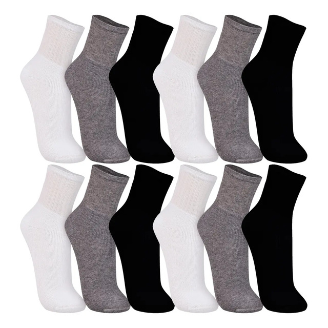 Kit Com 12 Pares De Meias Cano Médio Esportiva Trifil Kit Com 12 Pares De Meias Cano Médio Esportiva Trifil