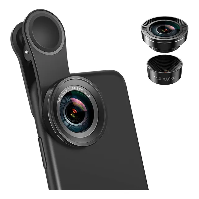 Lente De Celular Amir 2 En 1 C/luz Led Recargable Macro X15