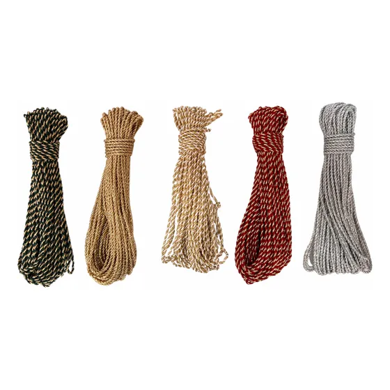 Boho Almendra Hilo Macrame Navidad Dorado Plata 3 Cabos 3mm