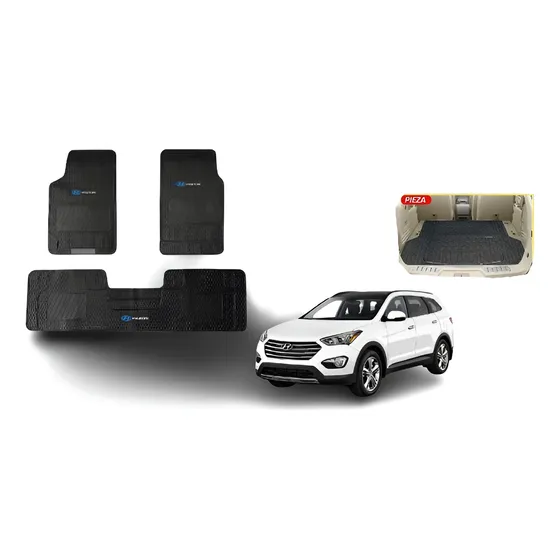 Piso Goma 1ª + 2ª Fila +maletero Goma Para Hyundai Santafe..