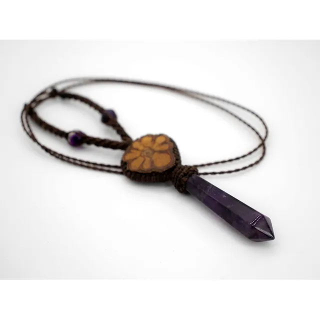Collar De Ayahuasca Con Piedras Minerales, Para Protección.