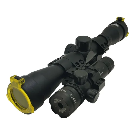 Luneta Mount Único 4x32 11mm + Laser Mira Verde Tático Pro