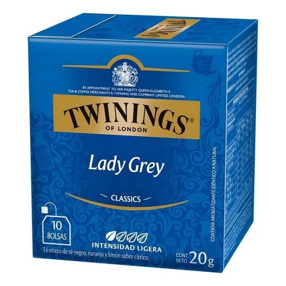Te Twinings Lady Grey Caja X 10 Saquitos 20g Infusiones