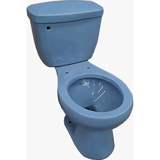 Wc Inodoro Sanitario Redondo Manija Azul Holanda Con Asiento