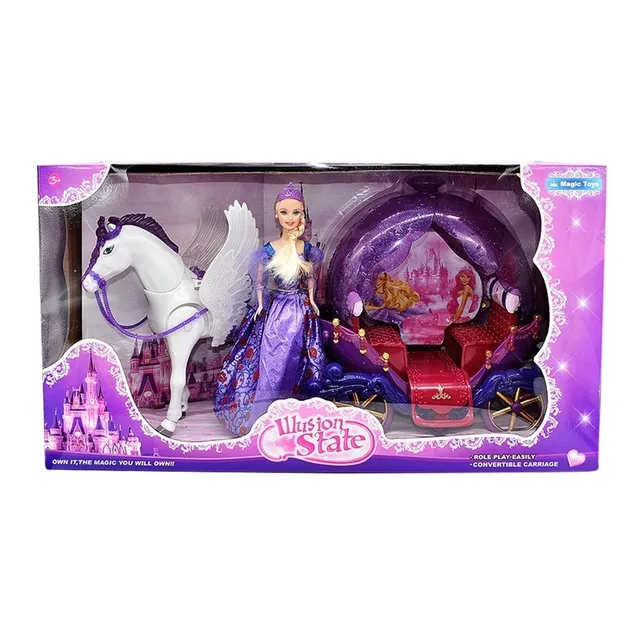 Carroza Con Caballo A Pilas Y Muñeca 