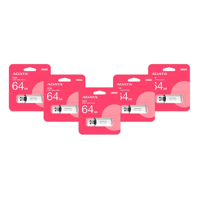 Kit 5 Adata Usb Flash 64 Gb 2.0 Blanco C906
