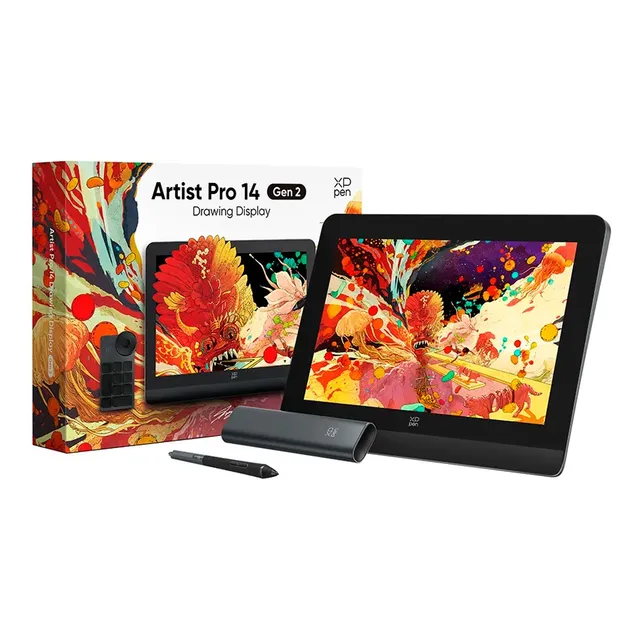 Mesa digitalizadora XP-Pen Artist Pro 14 Drawing 2da g USB-C, color negro y gris