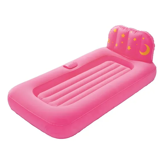 Cama Infantil Inflable Con Velador Led Color Rosado
